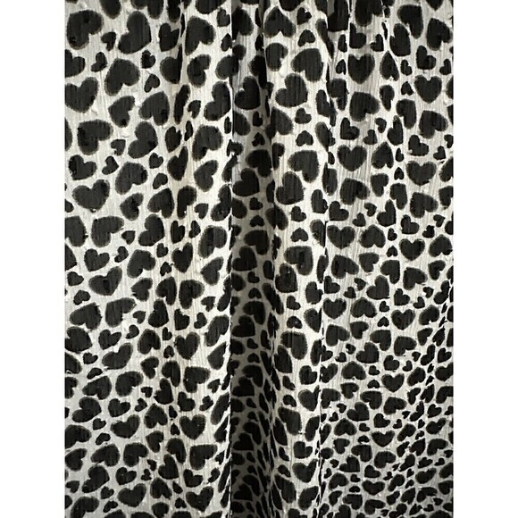 Rachel Zoe Blouse Size Medium Womens Sheer Heart Design High Neck Long Sleeve - Picture 3 of 7